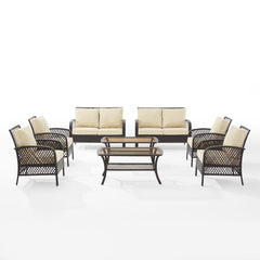Crosley Tribeca 128 Inch 8pc Outdoor Wicker Conversation Set - KO70237