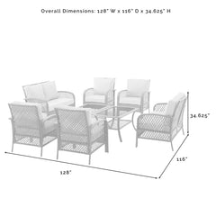 Crosley Tribeca 128 Inch 8pc Outdoor Wicker Conversation Set - KO70237
