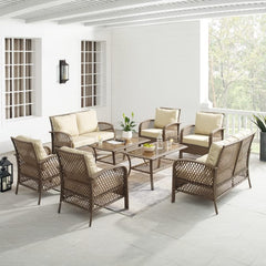 Crosley Tribeca 128 Inch 8pc Outdoor Wicker Conversation Set - KO70237