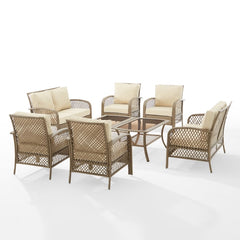 Crosley Tribeca 128 Inch 8pc Outdoor Wicker Conversation Set - KO70237