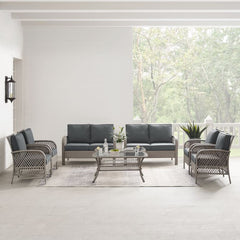 Crosley Tribeca 128 Inch 8pc Outdoor Wicker Conversation Set - KO70237