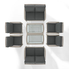 Crosley Tribeca 128 Inch 8pc Outdoor Wicker Conversation Set - KO70237