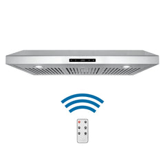Cosmo 36" Under Cabinet Range Hood with Digital Touch Controls, 3-Speed Fan, LED Lights and Permanent Filters in Stainless Steel - COS-KS6U36