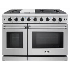 Thor Kitchen Package - 48 in. Propane Gas Range, Range Hood, Dishwasher, Refrigerator, Microwave Drawer