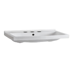 WHITEHAUS 23″ Isabella Collection Rectangular Wall Mount Bath Basin with Chrome Overflow and Rear Center Drain – LU024
