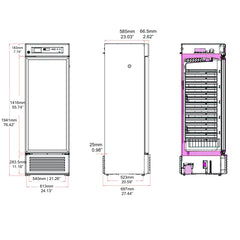 KingsBottle 26" Upright Medical Refrigerator‎ for Pharmacy 2℃ to 8℃ 395L and Laboratory - MLR395L