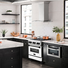 ZLINE Autograph Edition 30" 4.0 cu. ft. Dual Fuel Range with Gas Stove and Electric Oven in DuraSnow® Stainless Steel with White Matte Door and Accents - RASZ-WM-30