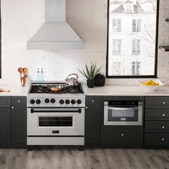 ZLINE Autograph Edition 36" 4.6 cu. ft. Range with Gas Stove and Gas Oven in DuraSnow® Stainless Steel with Accents - RGSZ-SN-36