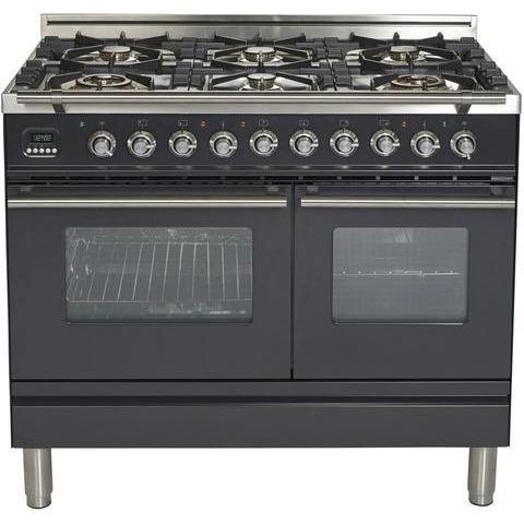 ILVE 40" Professional Plus Series Freestanding Double Oven Dual Fuel Range with 6 Sealed Burners (UPDW1006D) - Ate and Drank