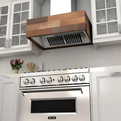 ZLINE 42" Remote Blower Ducted Designer Series Wooden Wall Mount Range Hood in Butcher Block (681W-RS-42-400)