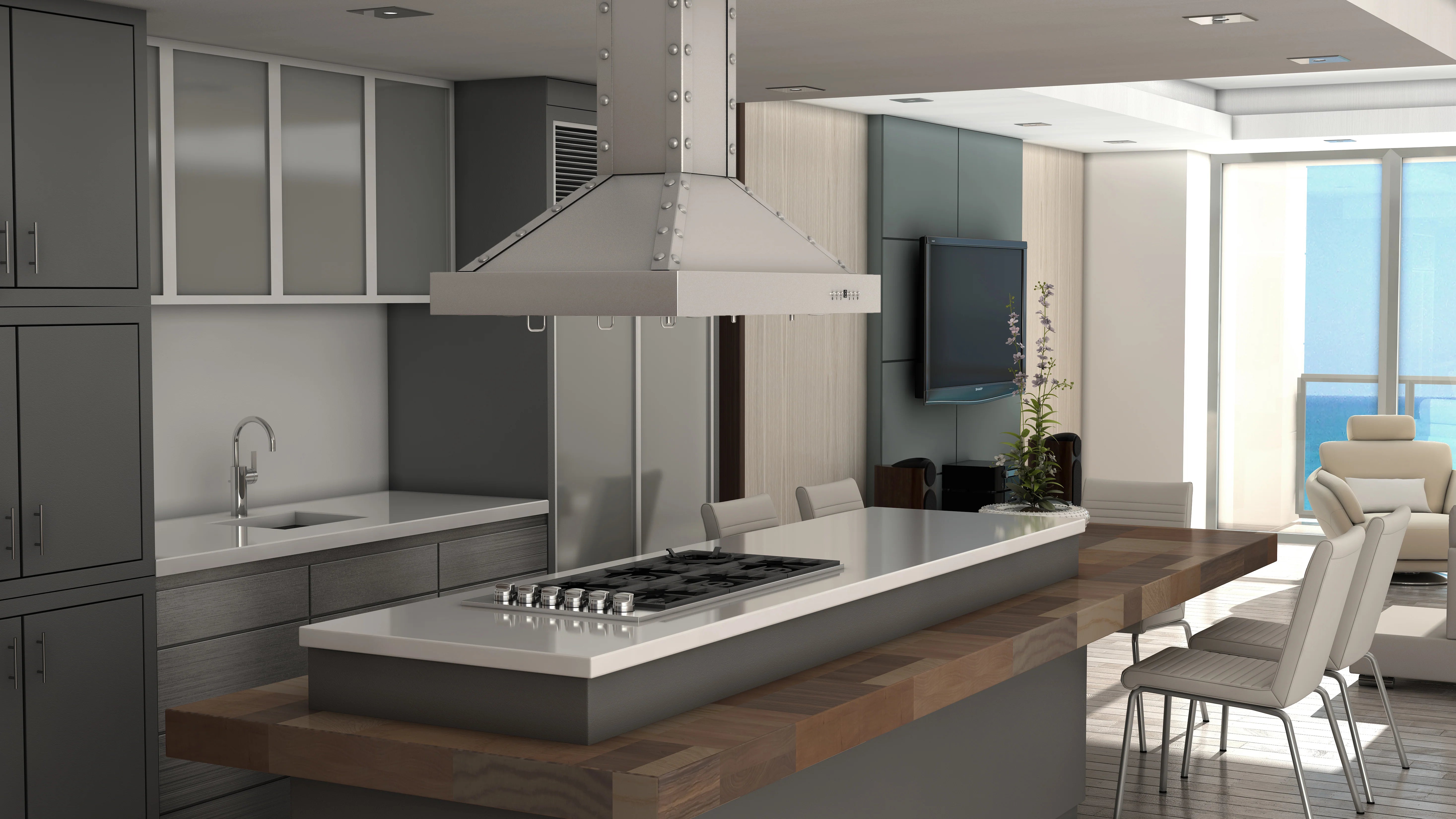 ZLINE 30" Designer Series Stainless Island Range Hood - KB2i-4SSXS-30