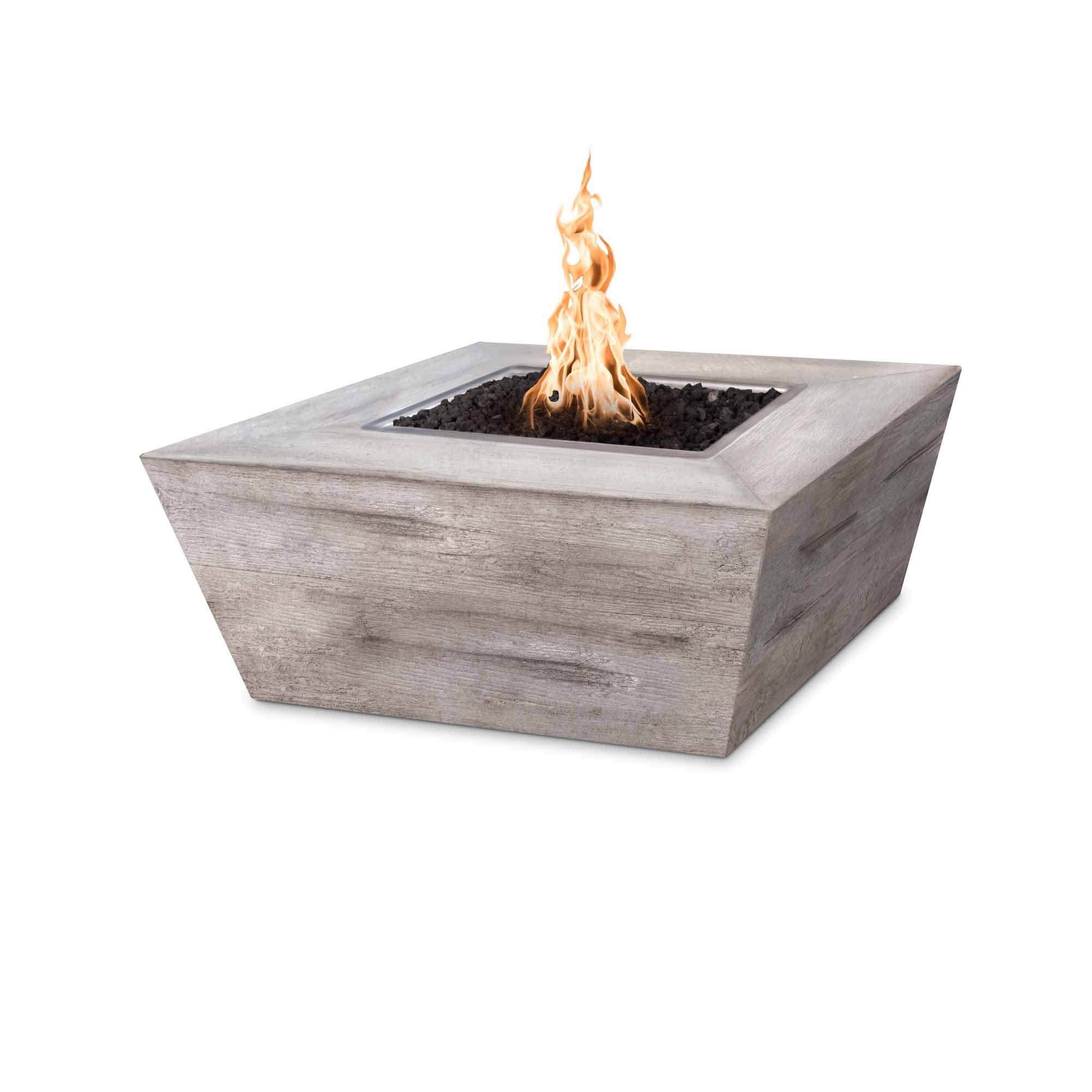 The Outdoor Plus SQUARE PLYMOUTH WOOD GRAIN FIRE PIT - OPT-PLMS36LW