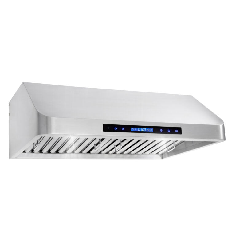 Cosmo 30" Ducted Under Cabinet Range Hood in Stainless Steel with Touch Display, LED Lighting and Permanent Filters - COS-QS75