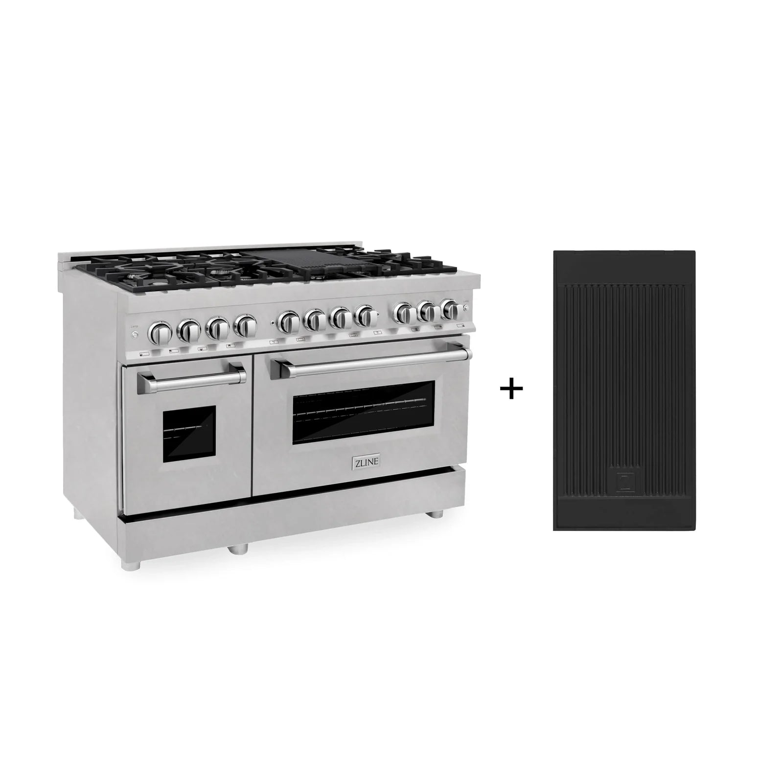 ZLINE 48-Inch 6.0 cu. ft. Electric Oven and Gas Cooktop Dual Fuel Range with Griddle in Fingerprint Resistant Stainless - RAS-SN-GR-48