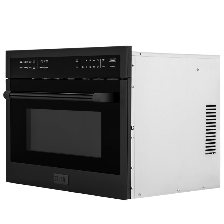 ZLINE 24 in. Built-in Convection Microwave Oven in Black Stainless Steel, MWO-BS-24