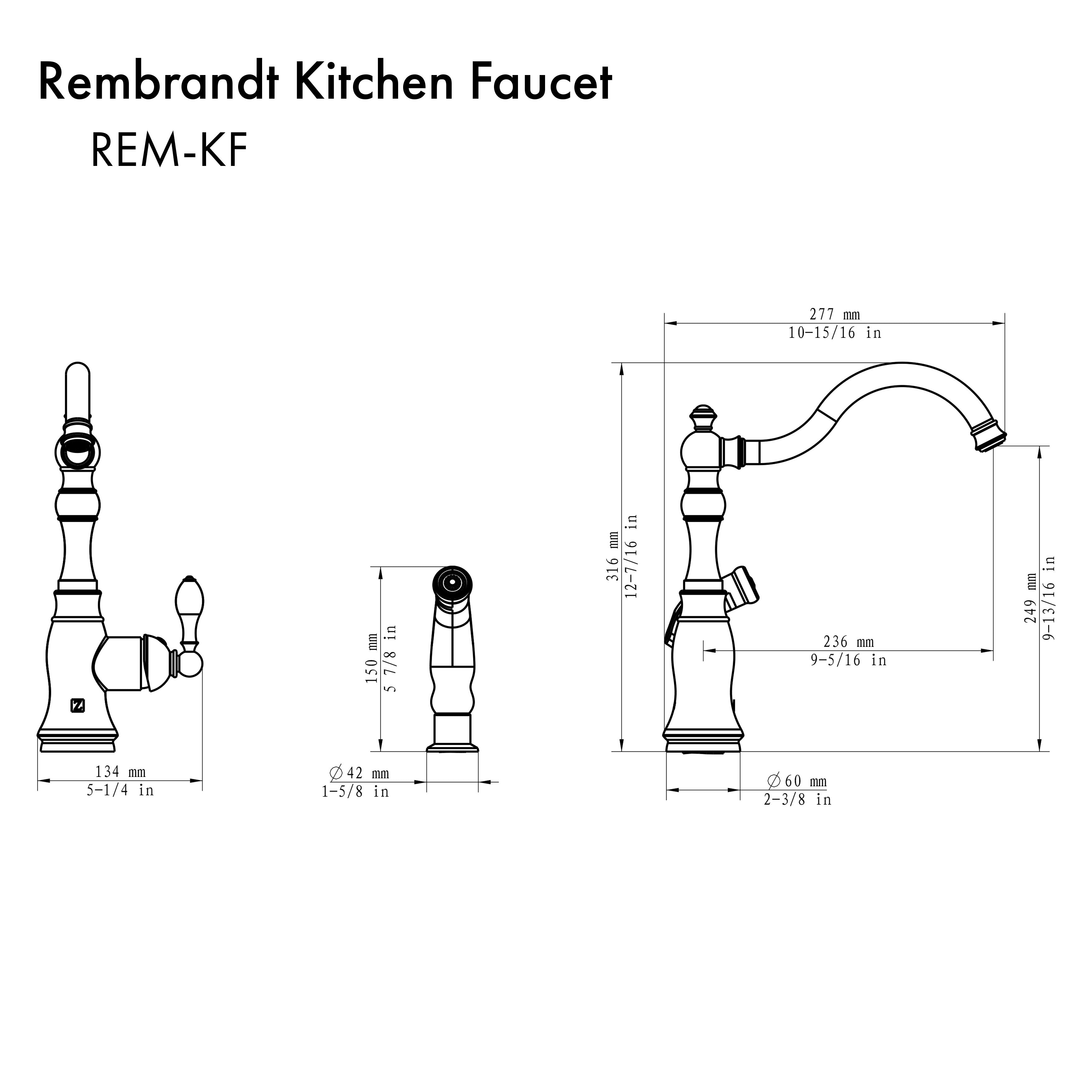 ZLINE Rembrandt Kitchen Faucet, REM-KF-CH