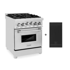 ZLINE 24-Inch Gas Range with 2.8 cu. ft. Gas Oven and Gas Cooktop with Griddle in Stainless Steel - RG-GR-24