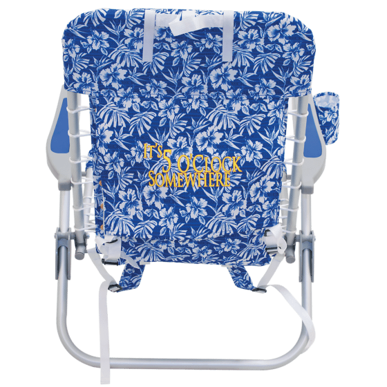Margaritaville 4-Position Backpack Beach Chair, Blue Floral - SC529MV-505-1