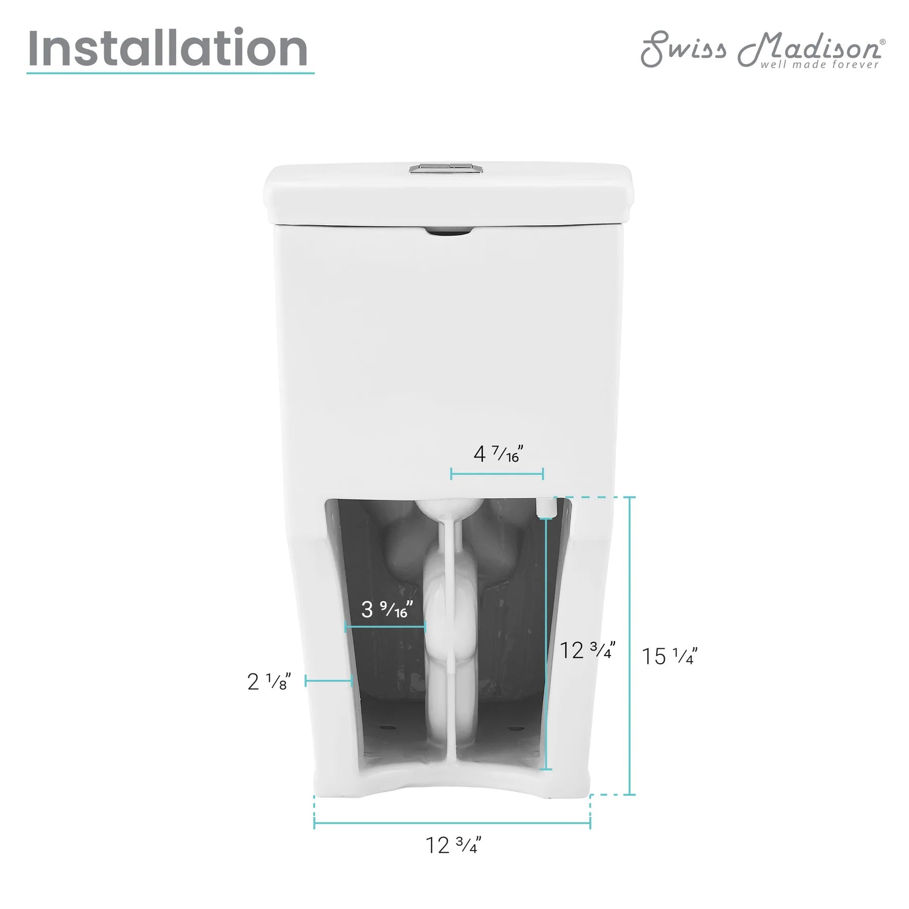 Swiss Madison Beau ﻿One-Piece Elongated Toilet Vortex™ Dual-Flush 1.1/1.6 gpf - SM-1T115
