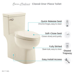 Swiss Madison Classé One-Piece Toilet with Front Flush Handle 1.28 gpf - SM-1T116