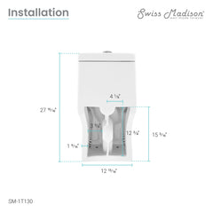 Swiss Madison Pierre One-Piece Elongated Toilet Vortex Dual-Flush 1.1/1.6 gpf - SM-1T130