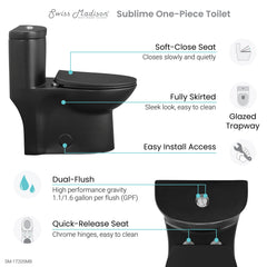 Swiss Madison Sublime One-Piece Elongated Toilet Dual-Flush 1.1/1.6 gpf - SM-1T205