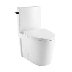 Swiss Madison St. Tropez One Piece Elongated Toilet Side Flush 1.28 gpf, Black Hardware - SM-1T253HB