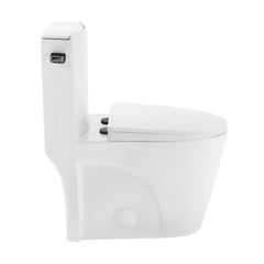 Swiss Madison St. Tropez One Piece Elongated Toilet Side Flush 1.28 gpf, Black Hardware - SM-1T253HB