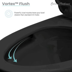 Swiss Madison St. Tropez One-Piece Elongated Toilet Vortex™ Side Flush 1.28 gpf in Matte Black - SM-1T253MB