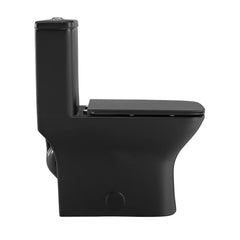 Swiss Madison Carre One Piece Square Toilet Dual Flush 1.1/1.6 gpf with 10" Rough-In, Matte Black - SM-1T276MB