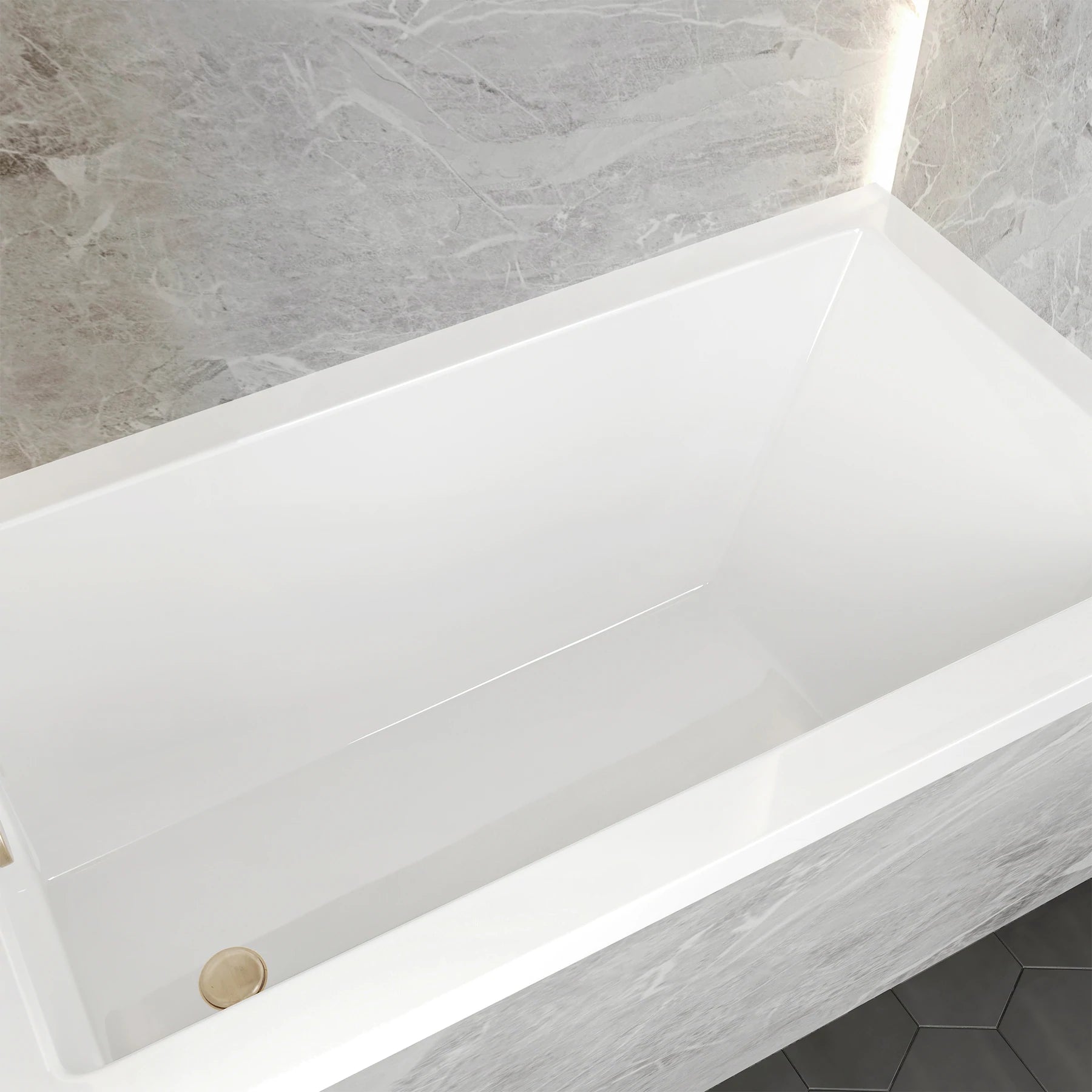 Swiss Madison Voltaire 54 in x 30 in Acrylic Glossy White, Alcove, Integral Left-Hand Drain, Bathtub - SM-AB562