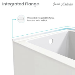 Swiss Madison Virage 60" x 30" Left or Right Hand Drain Alcove Bathtub with Apron - SM-AB58