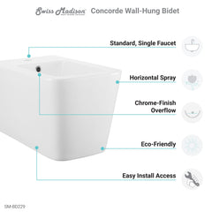 Swiss Madison ﻿﻿﻿Concorde Wall-Hung Bidet - SM-BD229