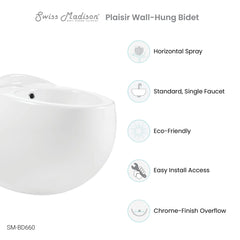 Swiss Madison Plaisir Wall-Hung Bidet - SM-BD660