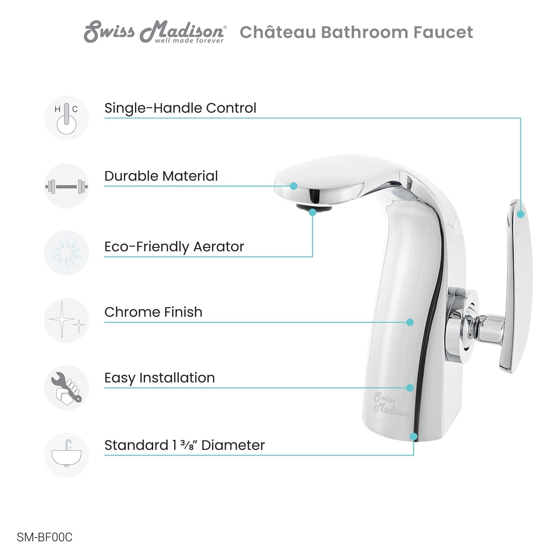 Swiss Madison Château Single Hole, Single-Handle, Bathroom Faucet  SM-BF00