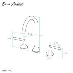 Swiss Madison  Daxton 8 in. Widespread Bathroom Faucet  SM-BF100