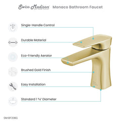 Swiss Madison Monaco Single Hole, Single-Handle, Bathroom Faucet - SM-BF20