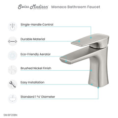 Swiss Madison Monaco Single Hole, Single-Handle, Bathroom Faucet - SM-BF20