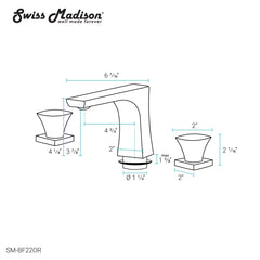 Swiss Madison Monaco 8 in. Widespread, 2-Handle, Bathroom Faucet - SM-BF22
