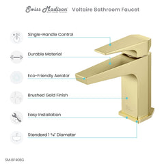 Swiss Madison Voltaire Single Hole, Single-Handle, Bathroom Faucet  SM-BF40