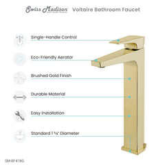 Swiss Madison Voltaire Single Hole, Single-Handle, High Arc Bathroom Faucet - SM-BF41