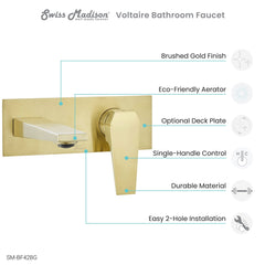 Swiss Madison Voltaire Single-Handle, Wall-Mount, Bathroom Faucet - SM-BF42