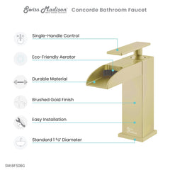 Swiss Madison Concorde Single Hole, Single-Handle, Waterfall Bathroom Faucet - SM-BF50