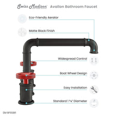 Swiss Madison Avallon 8 in. Widespread, 2-Handle Wheel, Bathroom Faucet  SM-BF8