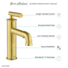 Swiss Madison Avallon Single Hole, Single-Handle Sleek, Bathroom Faucet - SM-BF90