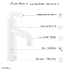 Swiss Madison Avallon Single Hole, Single-Handle Sleek, Bathroom Faucet  - SM-BF90