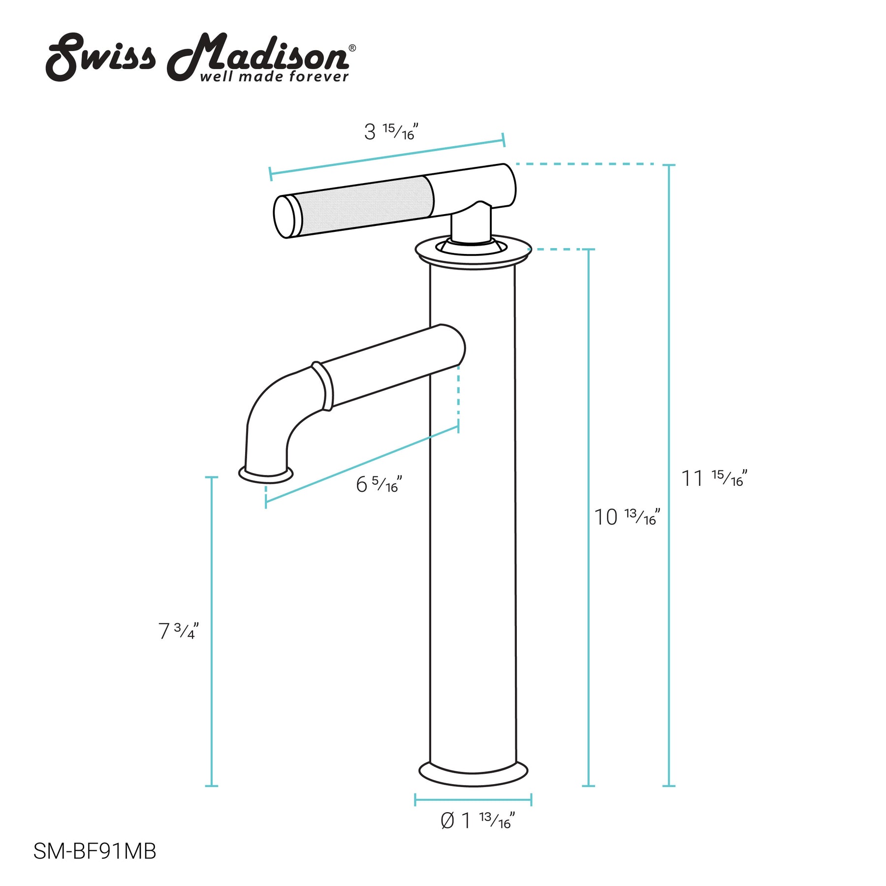 Swiss Madison Avallon Single Hole, Single-Handle Sleek, High Arc Bathroom Faucet SM-BF91