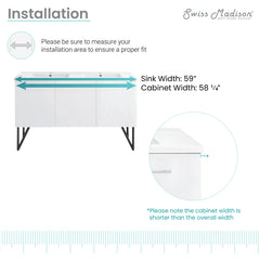 Swiss Madison Annecy 60" Bathroom Vanity - SM-BV2