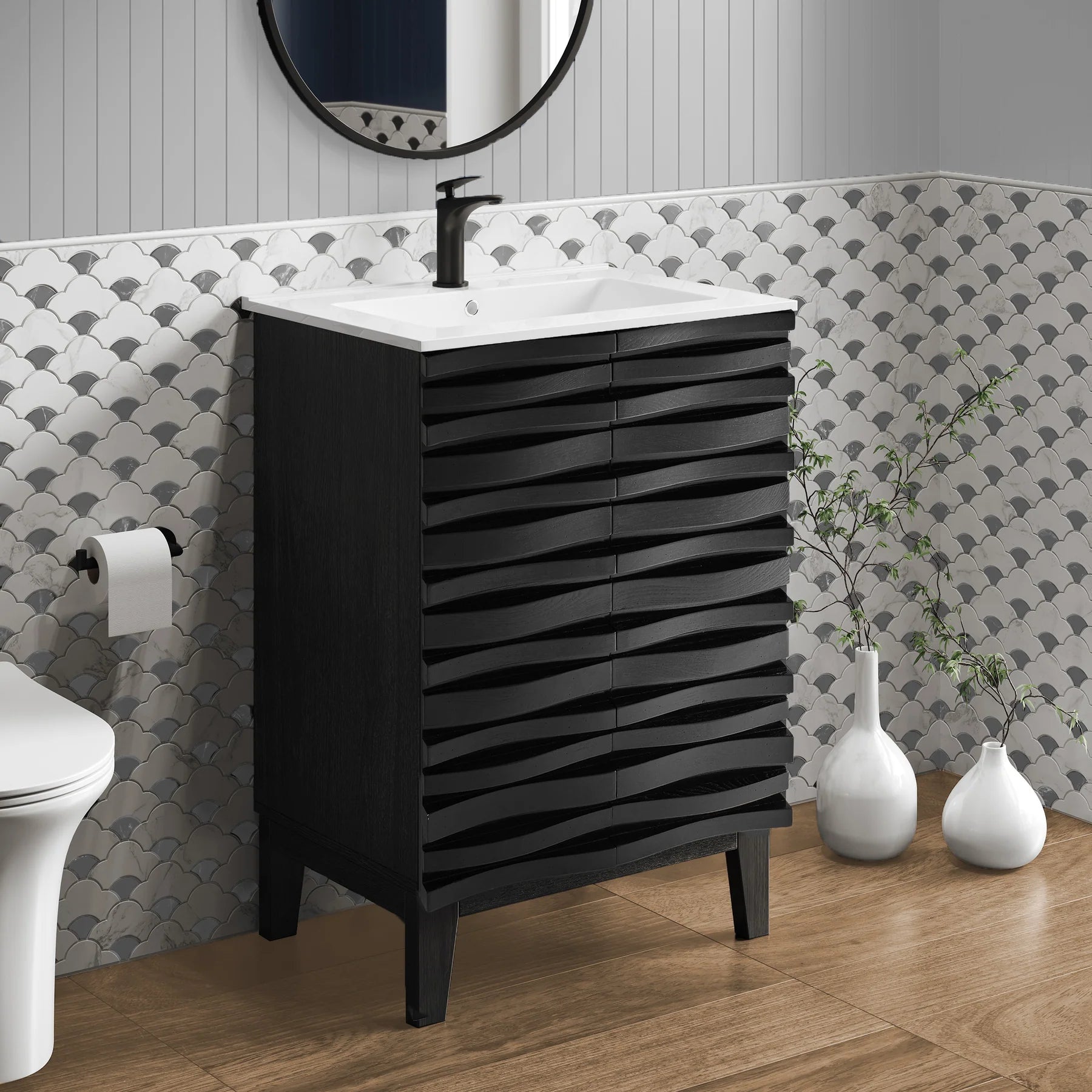 Swiss Madison Cascade 24" Bathroom Vanity in Black - SM-BV470B