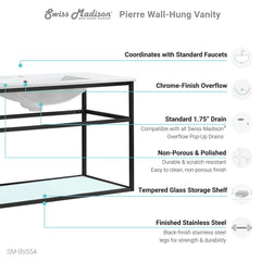 Swiss Madison Pierre 48" Wall-Mounted Bathroom Vanity - SM-BV554